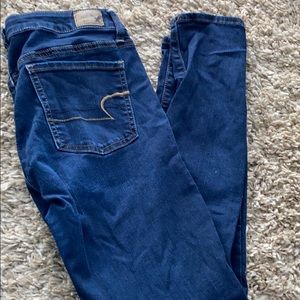 Both dark and light AE super stretch jeans